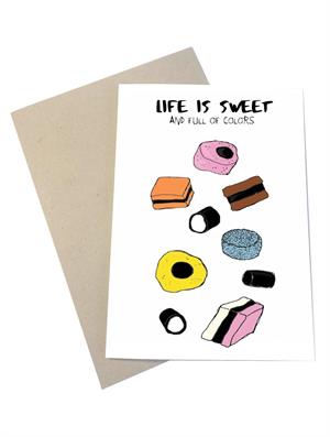 Mouse & Pen Kort - Life is Sweet (A6)